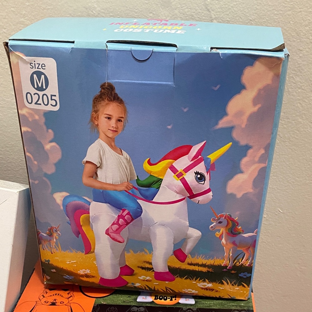 Rainbow Unicorn Ride-On Costume for Kids